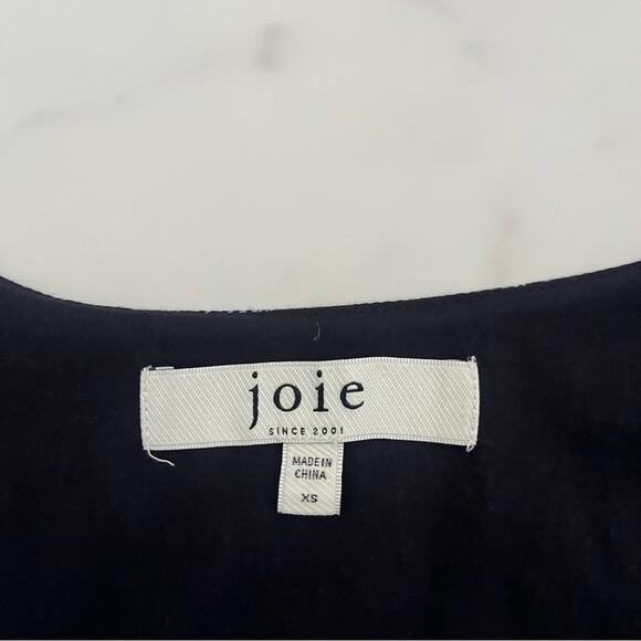 Joie Jade Gathered babydoll Mini Dress Graphite floral Sz S cottage core peasant - Picture 3 of 10